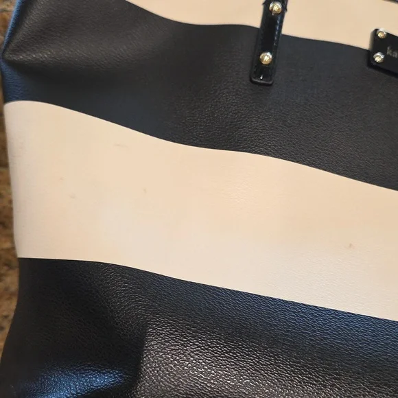 Kate Spade Black and White Striped Tote Bag - Picture 11 of 14
